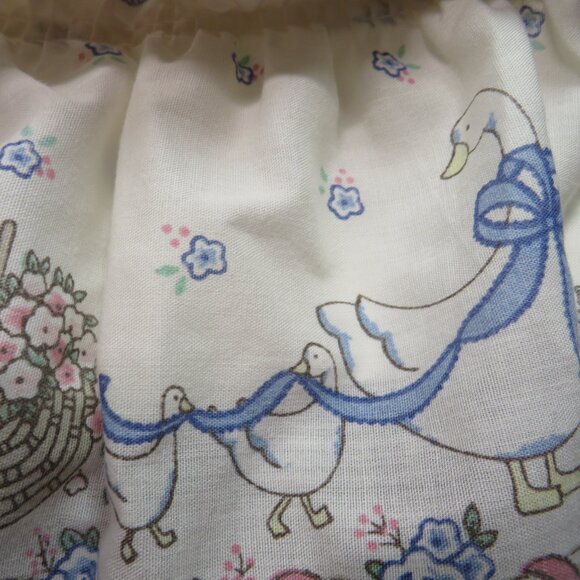 Vintage Country Goose/Ribbon Goose Tiered Curtain Valence 1980s Ducks Geese #1 - Picture 7 of 9